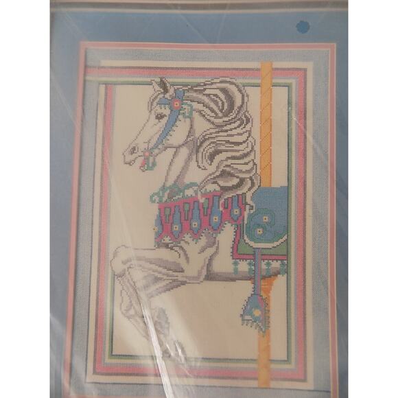 Golden Bee Carousel Horse Counted Cross Stitch Kit 60277 12" X 16" NEW - Picture 4 of 4